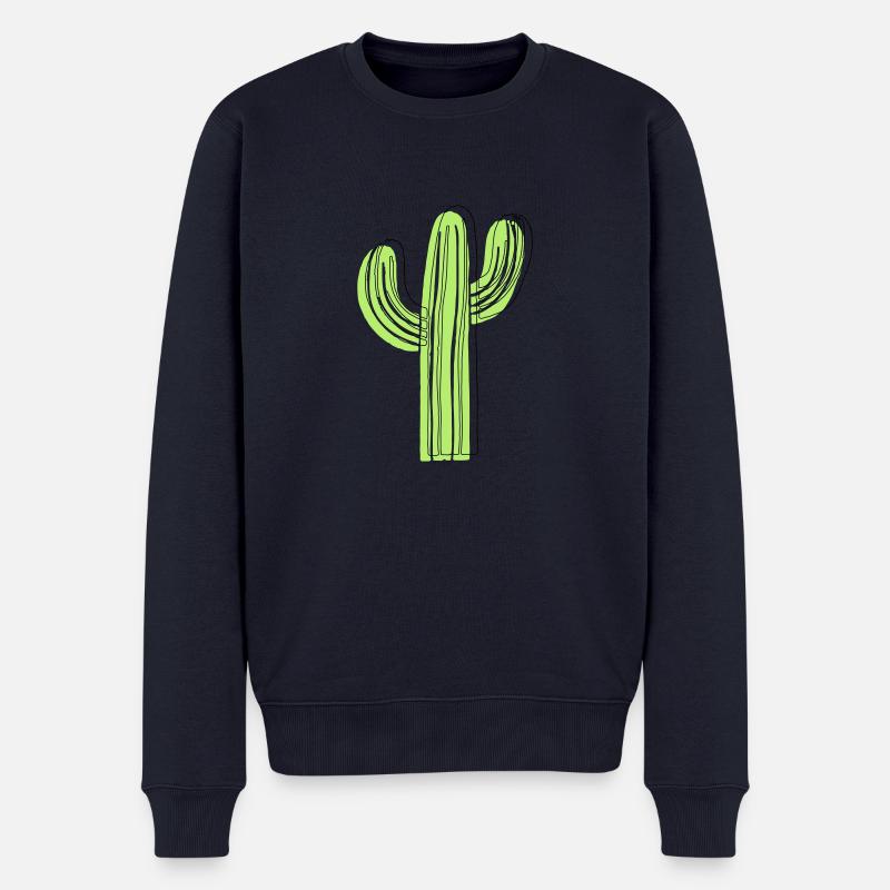 Kaktus - Männer Premium Bio Pullover - Navy