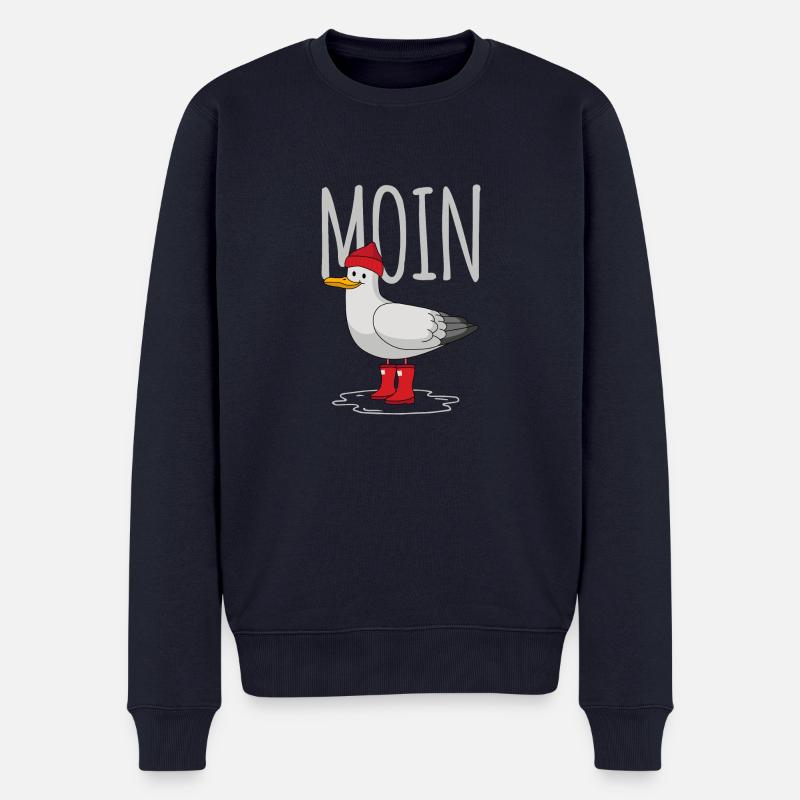 Moin Möwe - Männer Premium Bio Pullover - Navy