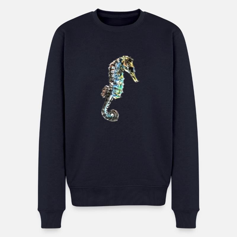 seepferdchen - Männer Premium Bio Pullover - Navy