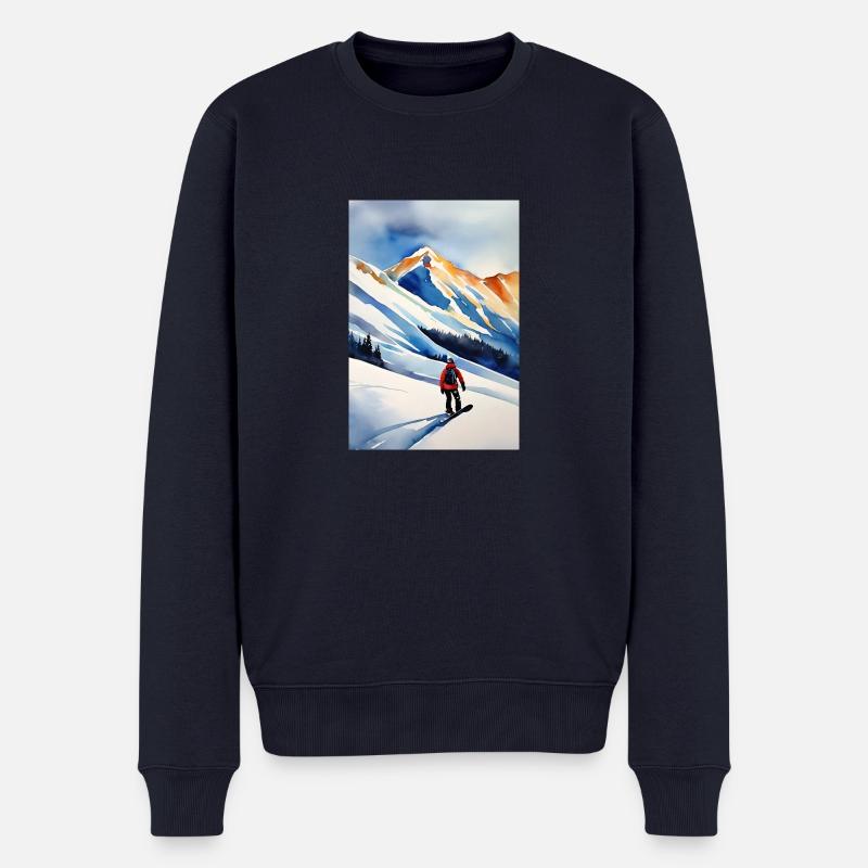 Snowboarder II - Männer Premium Bio Pullover - Navy