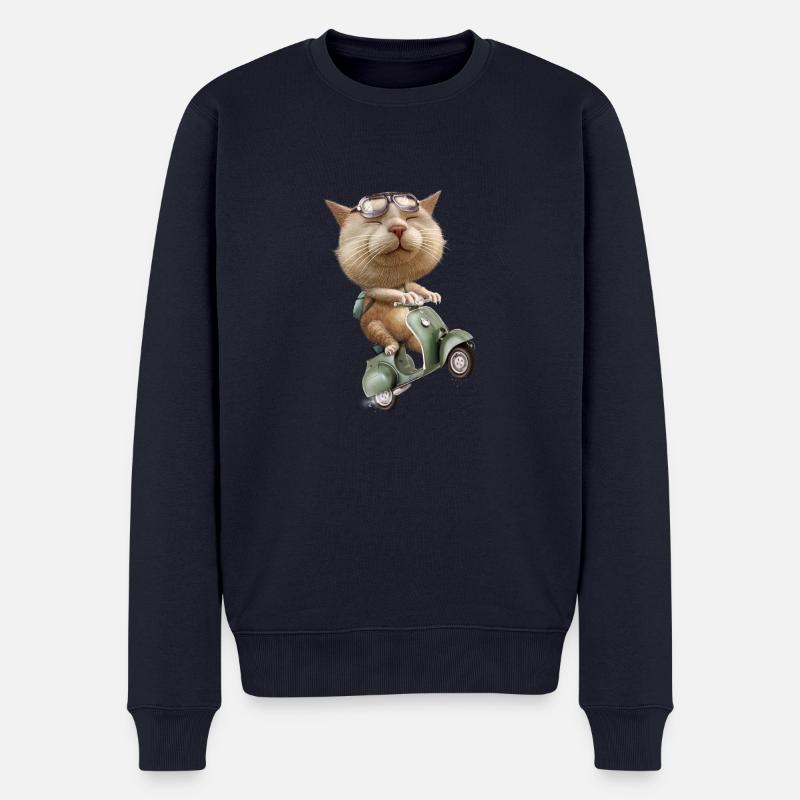 RUNAWAY CAT - Pull Premium bio Homme - bleu marine