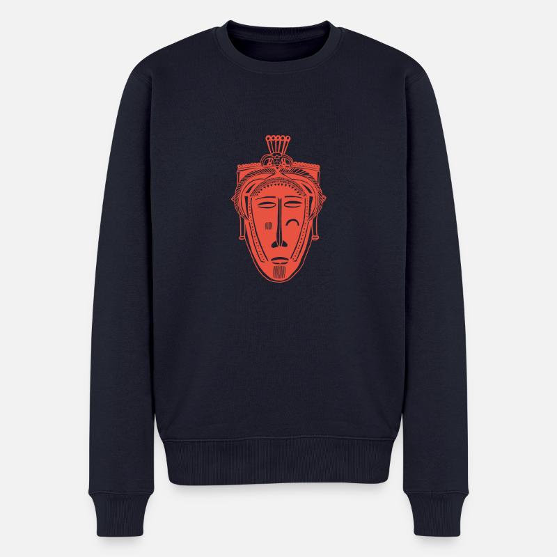 Afrika Maske - Männer Premium Bio Pullover - Navy