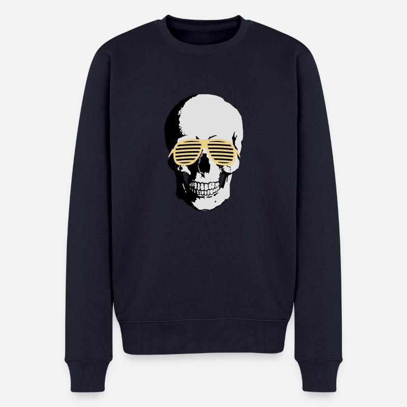 Skull - Männer Premium Bio Pullover - Navy