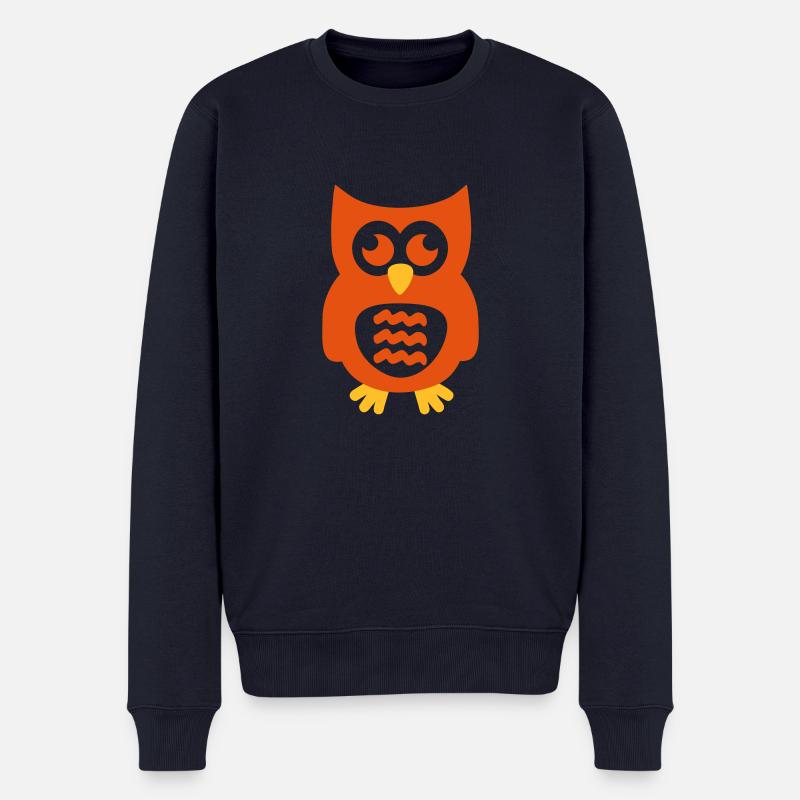 Eule - Männer Premium Bio Pullover - Navy