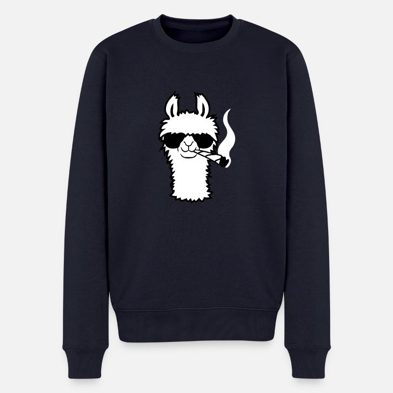 Lama Avec Joint - Pull Premium bio Homme - bleu marine