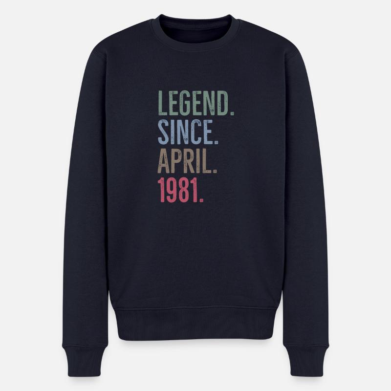 Legende seit April 1981 - Männer Premium Bio Pullover - Navy