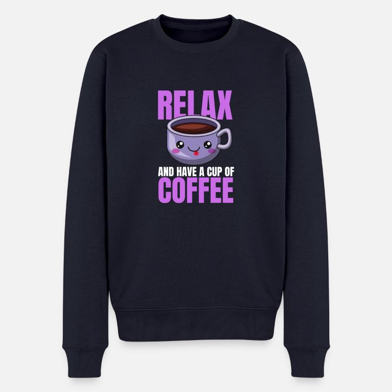 Conception de café de relaxation - Pull Premium bio Homme - bleu marine
