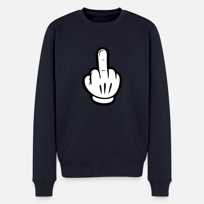 Mittelfinger Comic Hand - Männer Premium Bio Pullover - Navy