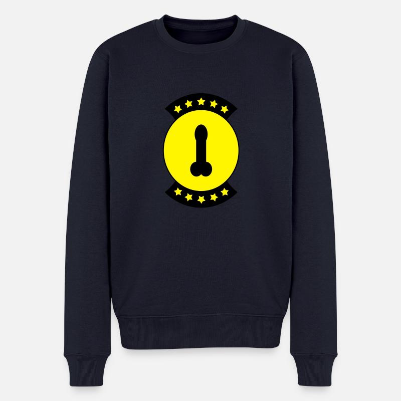 Penis-Abzeichen 2 c - Männer Premium Bio Pullover - Navy