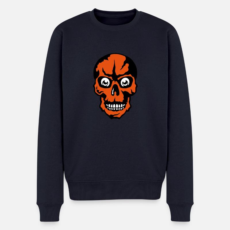 Todeskopf Auge 6 2 - Männer Premium Bio Pullover - Navy