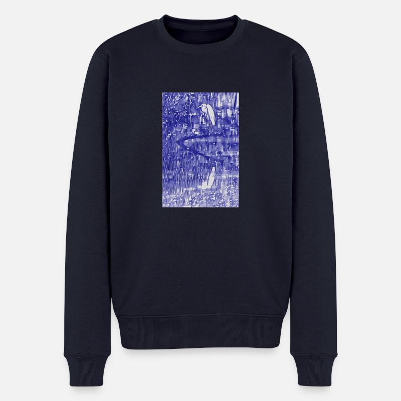 Grande aigrette - Pull Premium bio Homme - bleu marine
