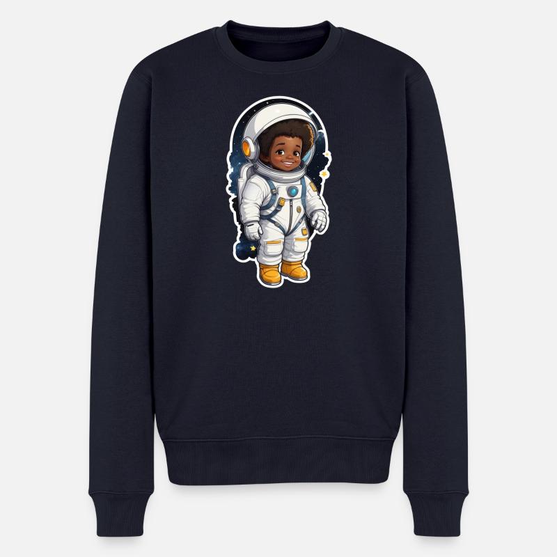 Kleiner Astronaut mit Lächeln - Männer Premium Bio Pullover - Navy