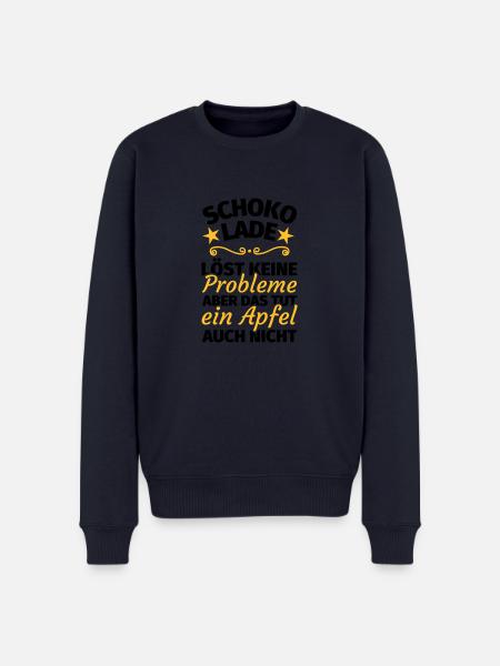 Schokolade lustig - Männer Premium Bio Pullover - Navy