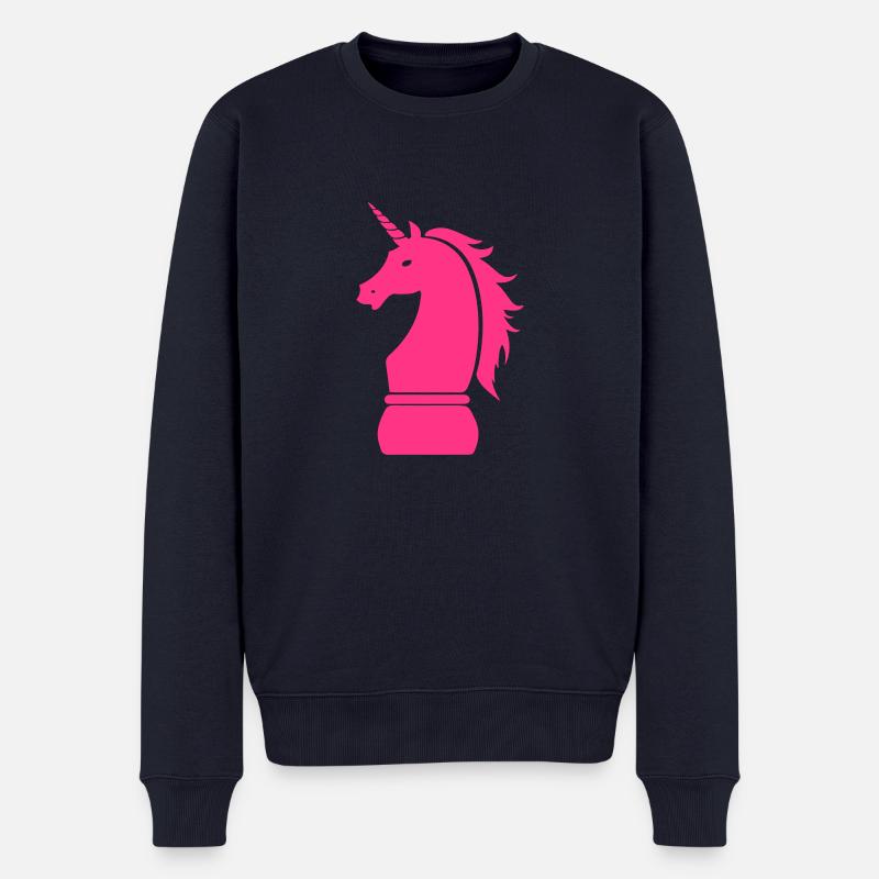 Unicorn Chess - Männer Premium Bio Pullover - Navy