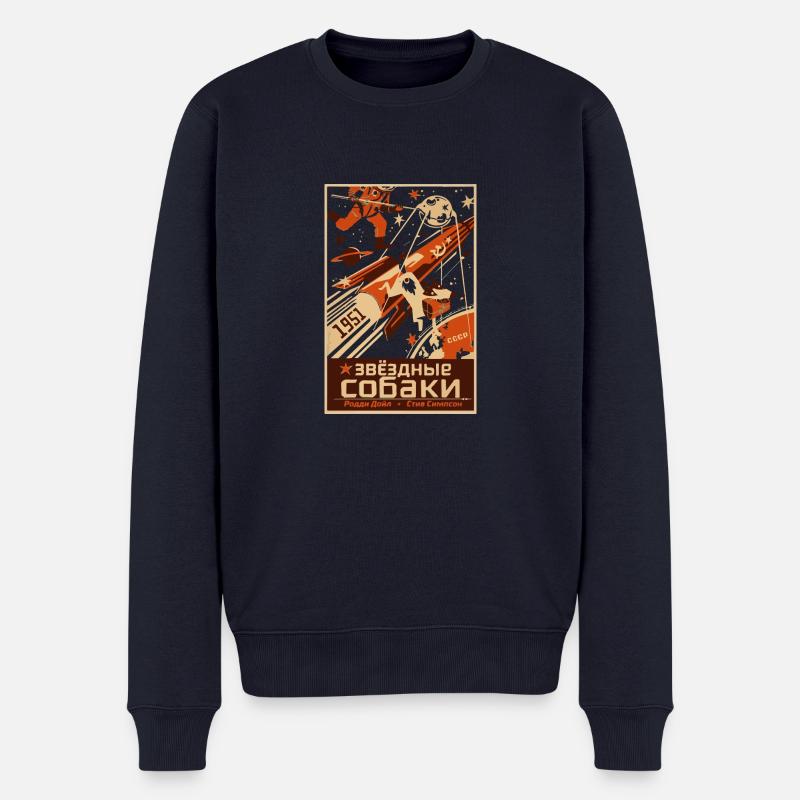 Affiche spatiale rétro russe - Pull Premium bio Homme - bleu marine