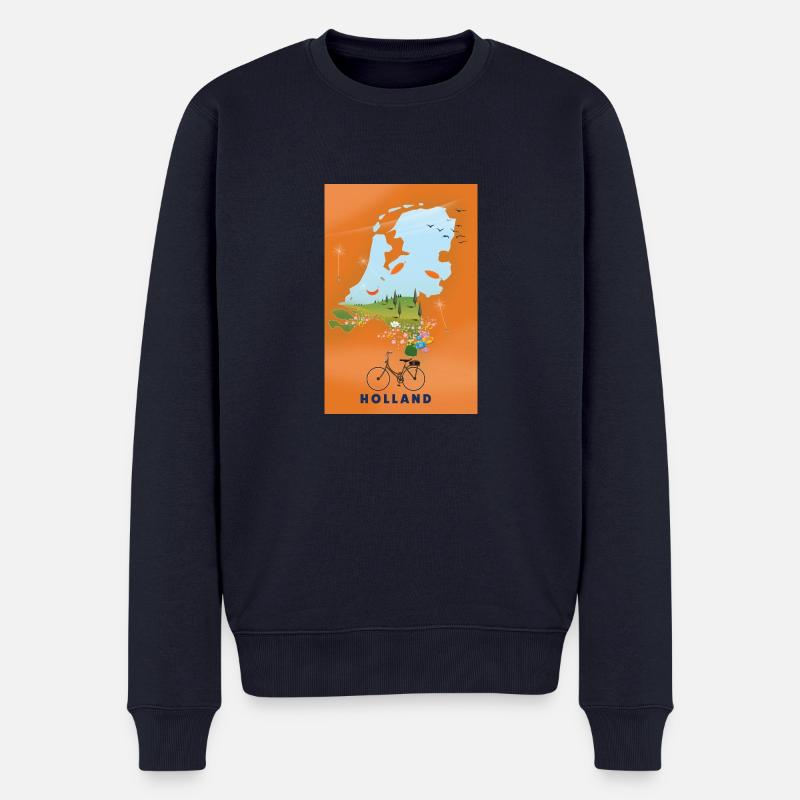 Reisekarte Holland - Männer Premium Bio Pullover - Navy