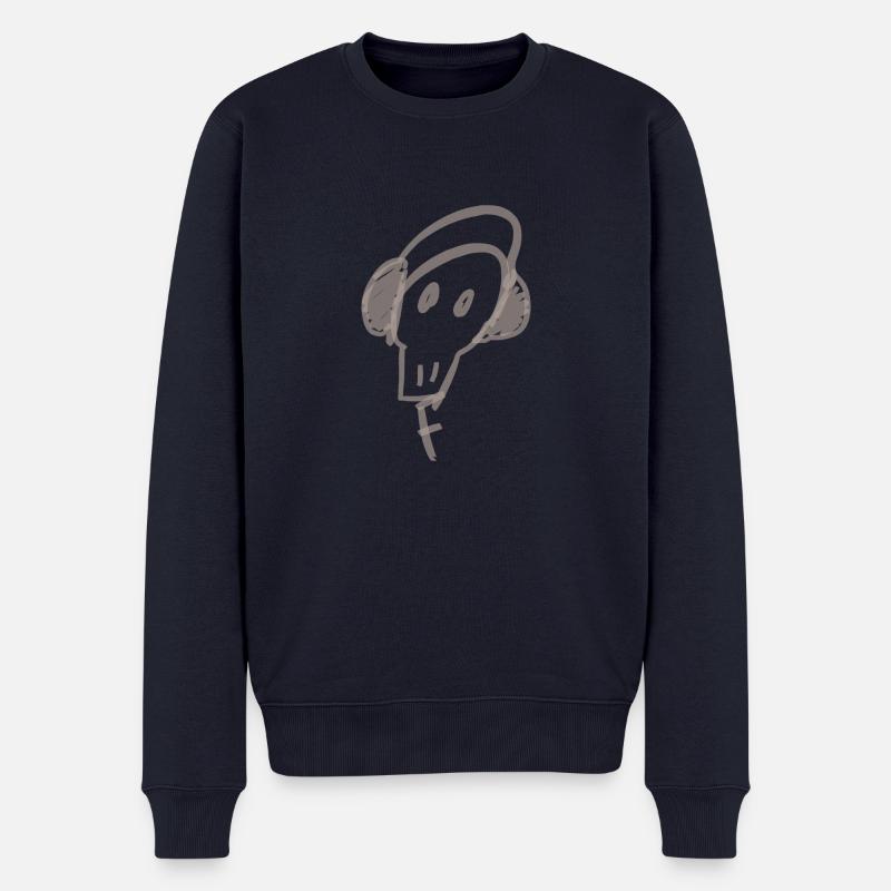 Totenkopf-Musik - Männer Premium Bio Pullover - Navy