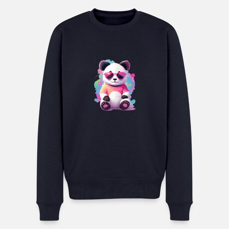 Panda - Männer Premium Bio Pullover - Navy