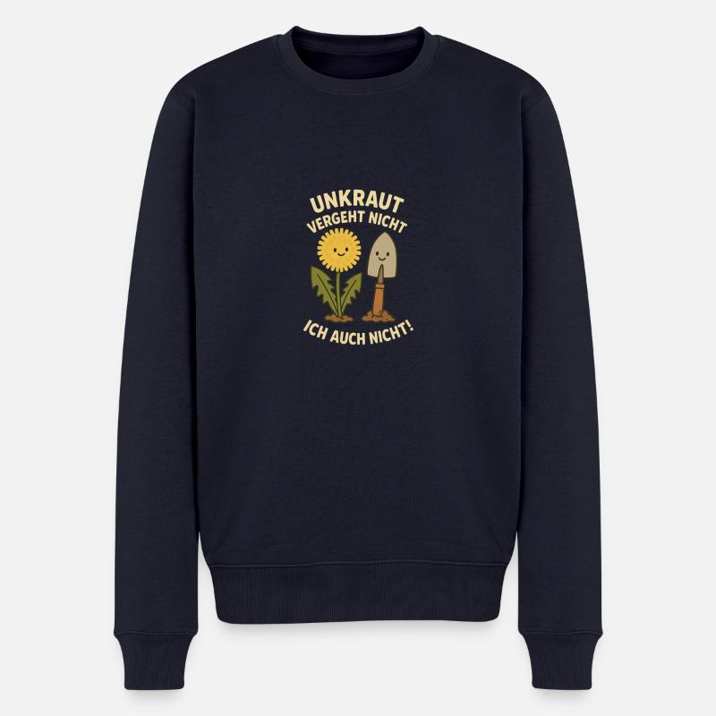 Gärtner Design Unkraut Lustig Gärtnerin - Männer Premium Bio Pullover - Navy