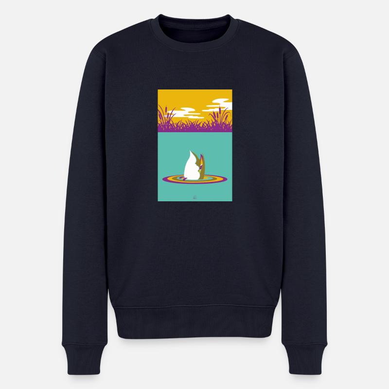 Ente taucht ab - Männer Premium Bio Pullover - Navy