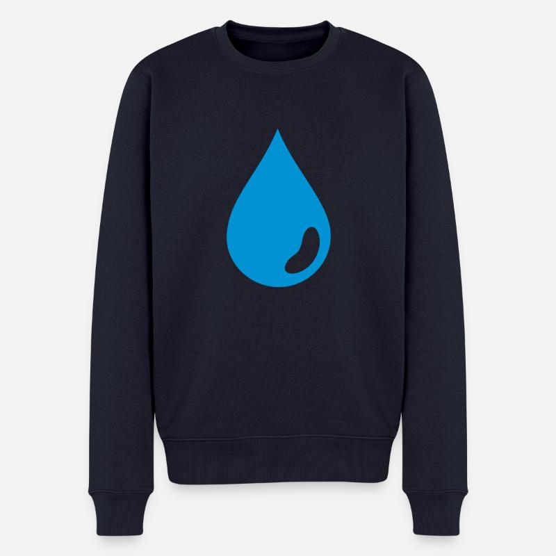Tropfen Wasser - Männer Premium Bio Pullover - Navy