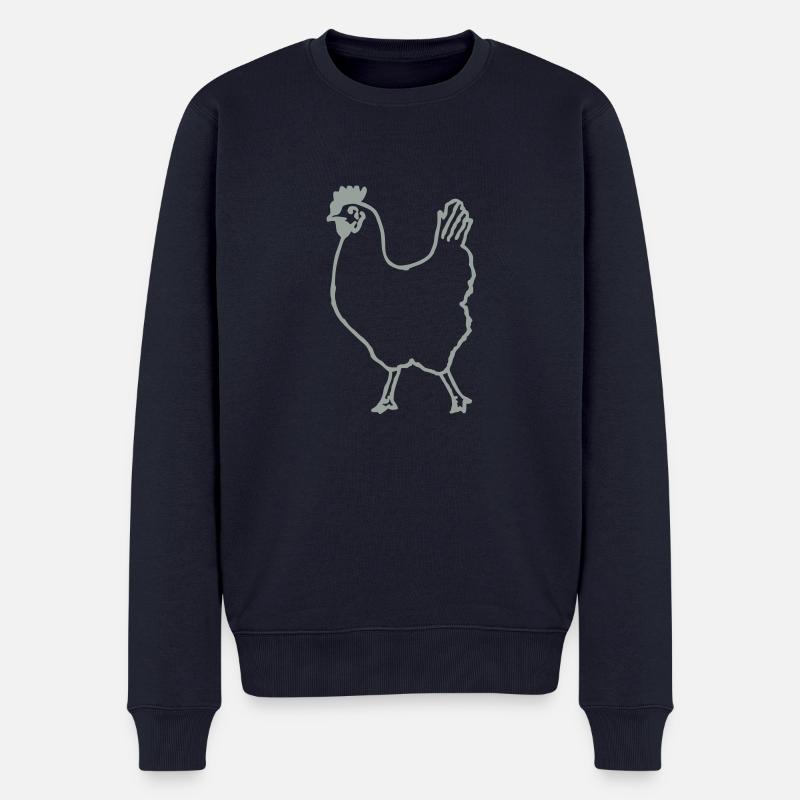 Huhn - Männer Premium Bio Pullover - Navy