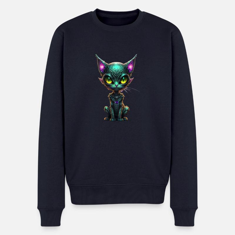 Chat Galaxy - Pull Premium bio Homme - bleu marine