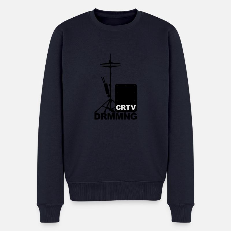 Creative Drumming Cajon and Hi Hat - Männer Premium Bio Pullover - Navy