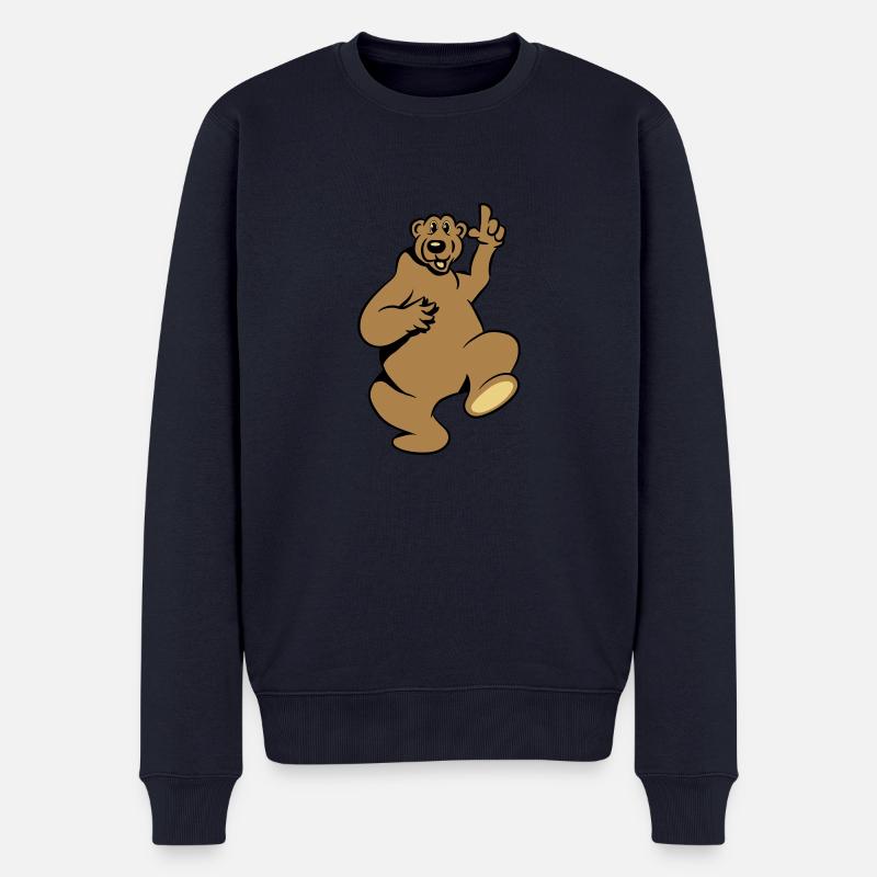Gardez heureuse drôle - Pull Premium bio Homme - bleu marine