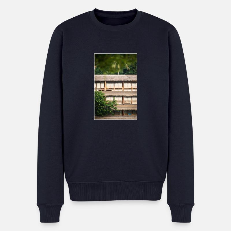 hotel under palm trees - Männer Premium Bio Pullover - Navy