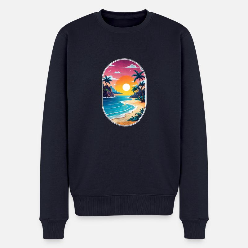 Strandurlaub Sonne Meer - Männer Premium Bio Pullover - Navy