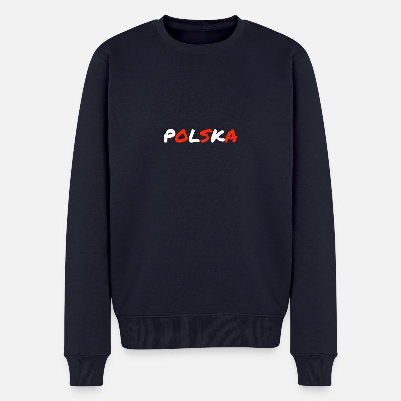 Polska - Männer Premium Bio Pullover - Navy