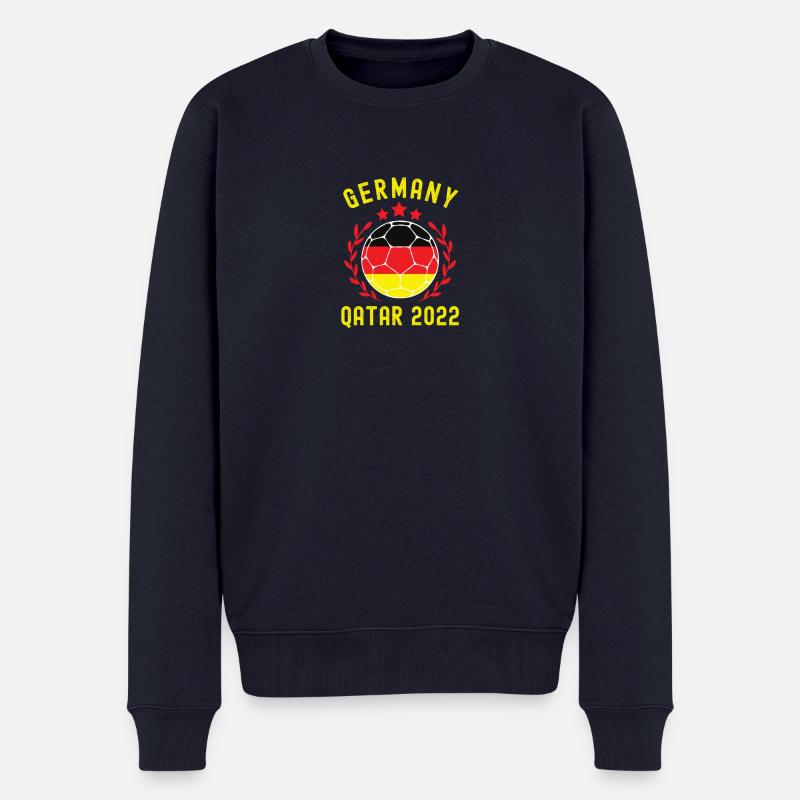 Germany Qatar Cup Soccer - Männer Premium Bio Pullover - Navy