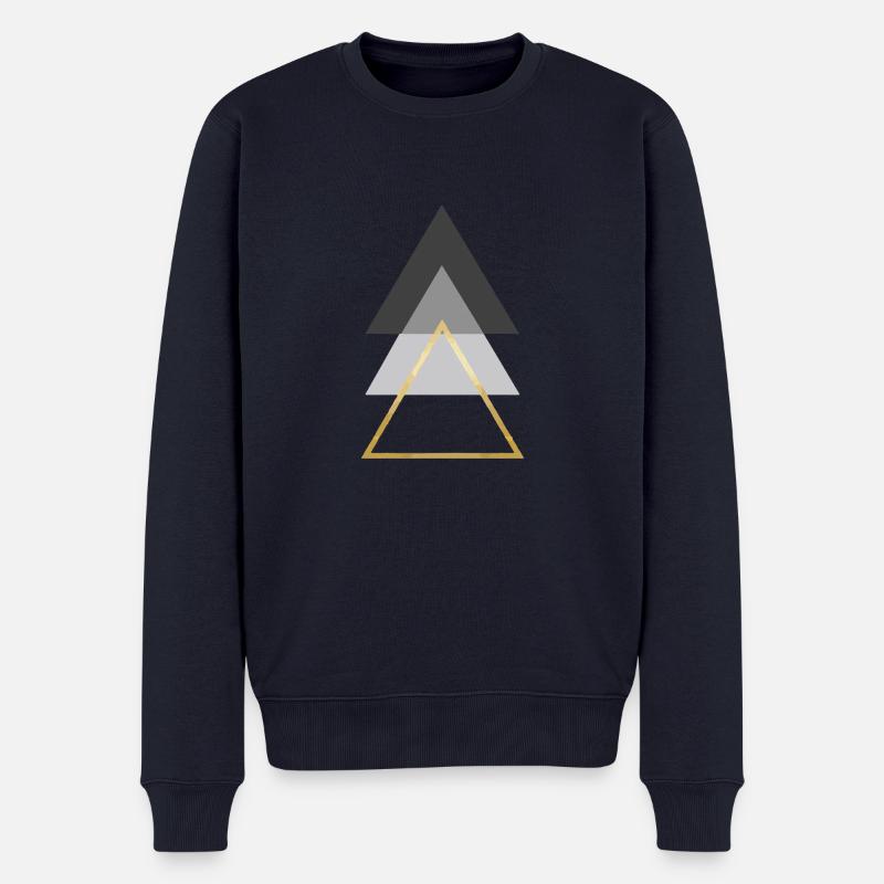 triangles - Pull Premium bio Homme - bleu marine