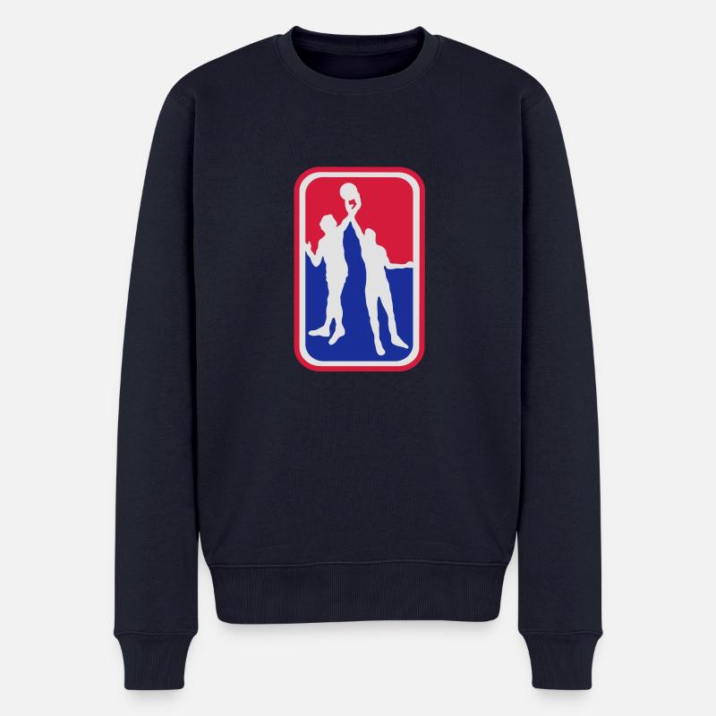 basketball_3_g1 - Männer Premium Bio Pullover - Navy
