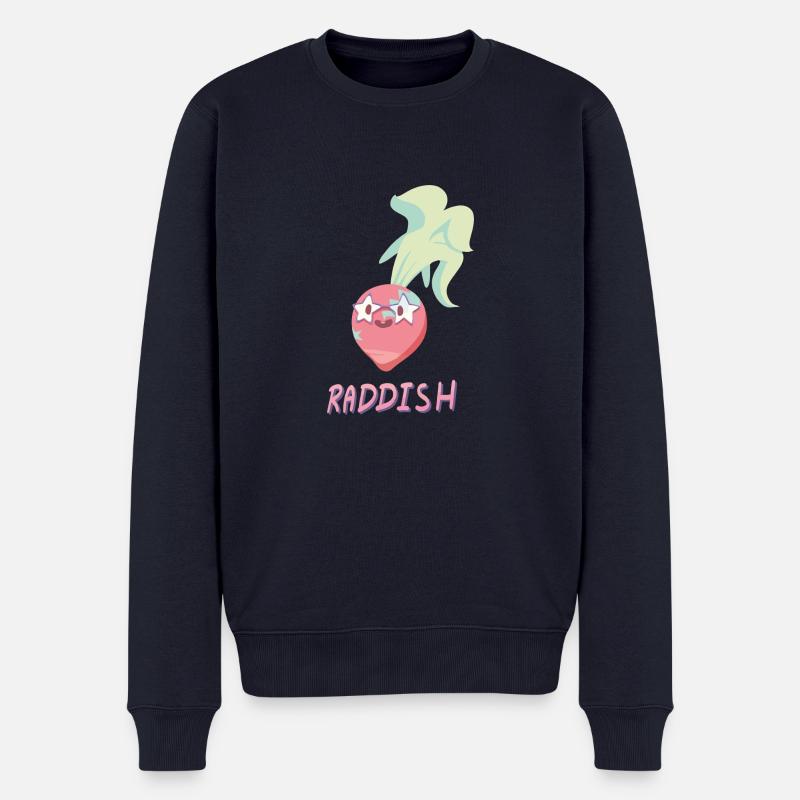 Süßer Cartoon Rettich - Männer Premium Bio Pullover - Navy