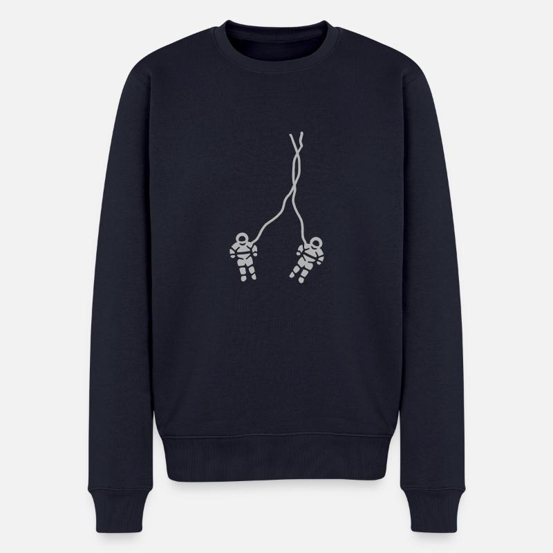 Astronaut - Männer Premium Bio Pullover - Navy