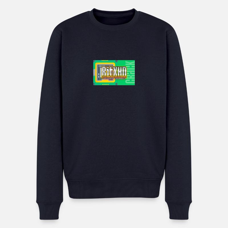 BitCoin X HDwallet Privatekey Cracker - Männer Premium Bio Pullover - Navy