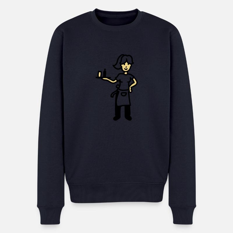 Kellnerin - Männer Premium Bio Pullover - Navy