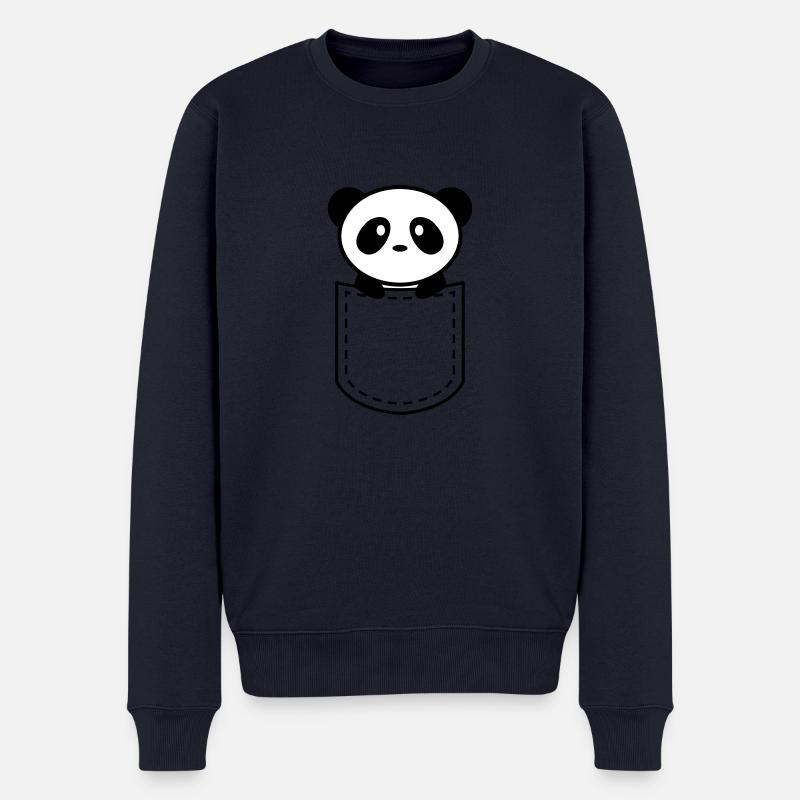 panda dans une poche - Pull Premium bio Homme - bleu marine