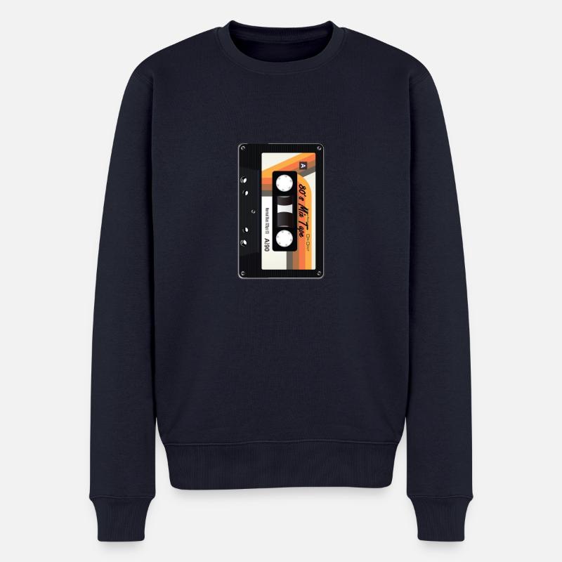 Retro 80s + 90s cassette - Men's Premium Organic Jumper - navy