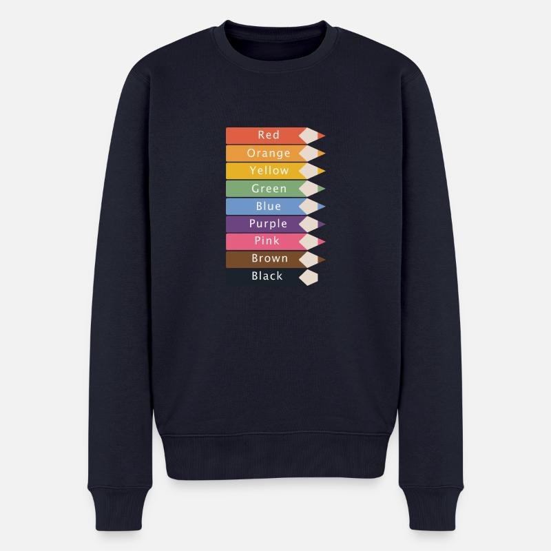 Bunte Stifte - Männer Premium Bio Pullover - Navy
