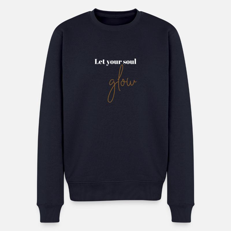 Let your soul glow - Pull Premium bio Homme - bleu marine