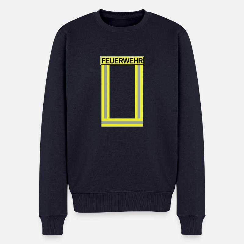Feuerwehr-Neon - Männer Premium Bio Pullover - Navy