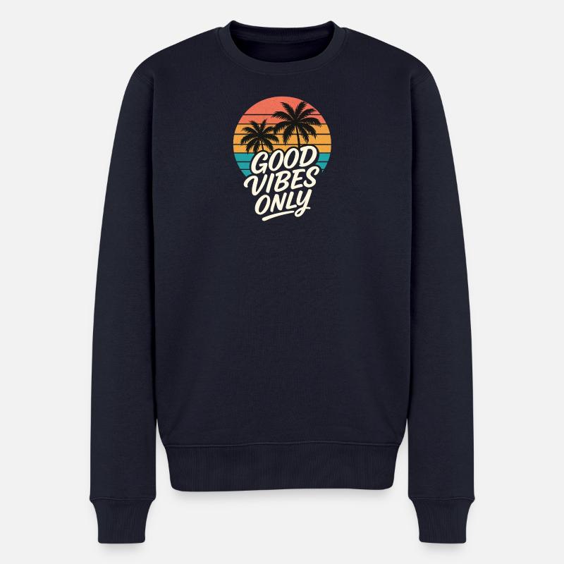 GoodVibesonly - Männer Premium Bio Pullover - Navy