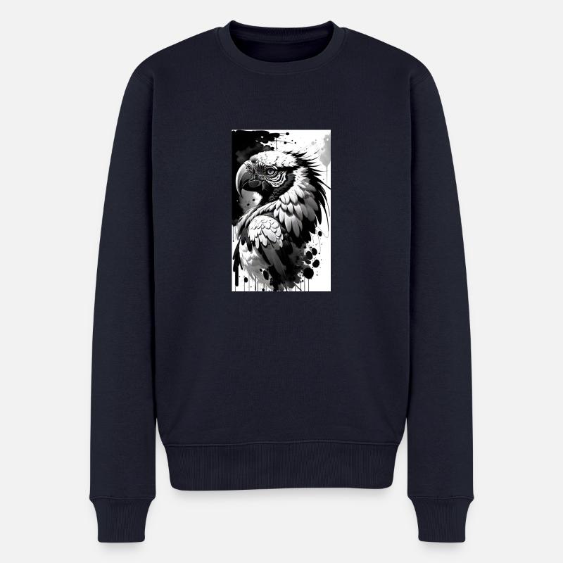 Tropischer Papageienzauber - Männer Premium Bio Pullover - Navy