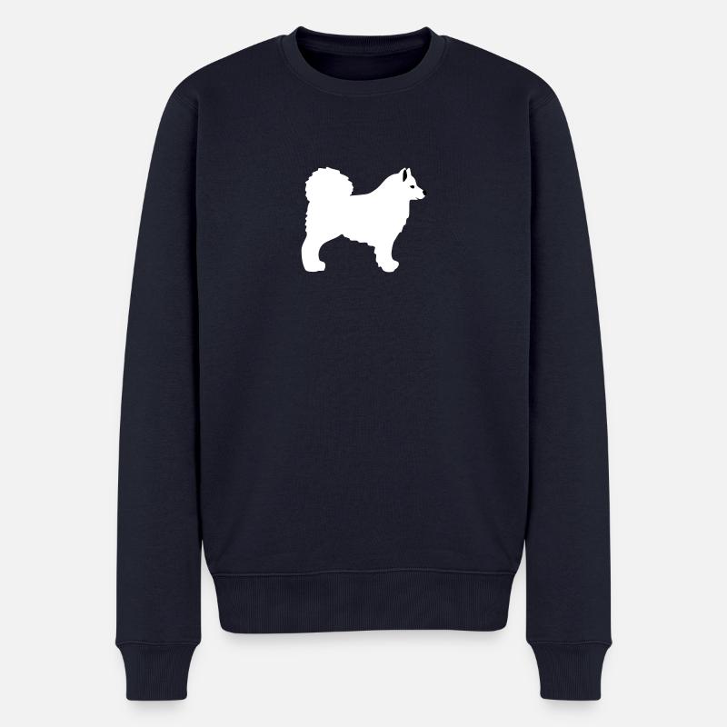 Samojede Vektor - Männer Premium Bio Pullover - Navy