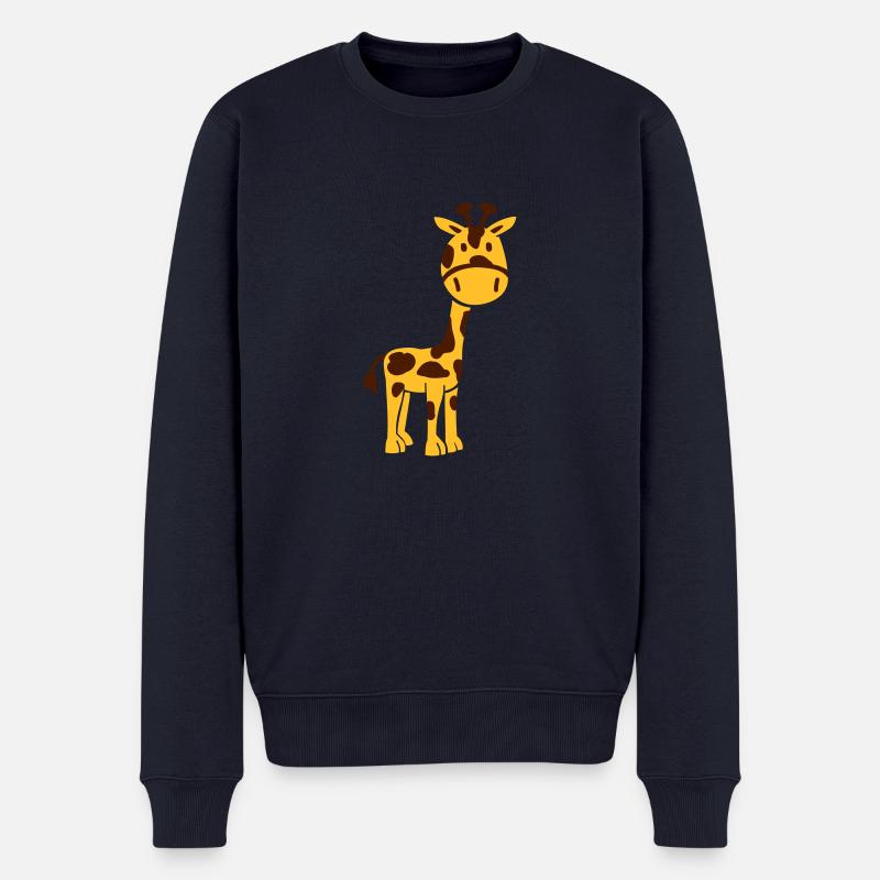 Giraffe - Männer Premium Bio Pullover - Navy