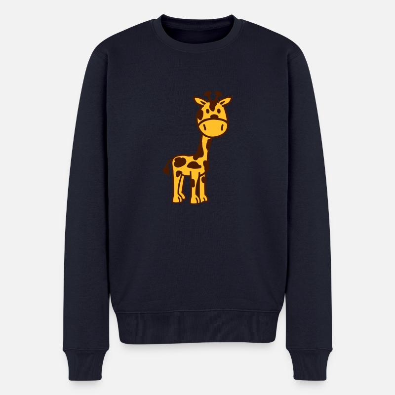 Giraffe - Männer Premium Bio Pullover - Navy