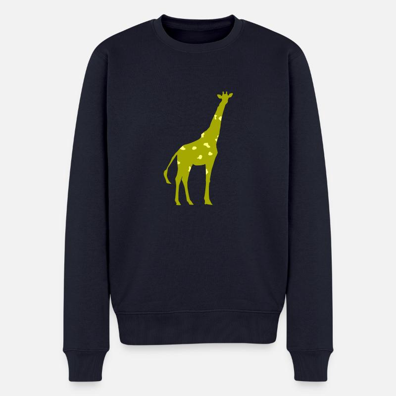 Giraffe - Männer Premium Bio Pullover - Navy
